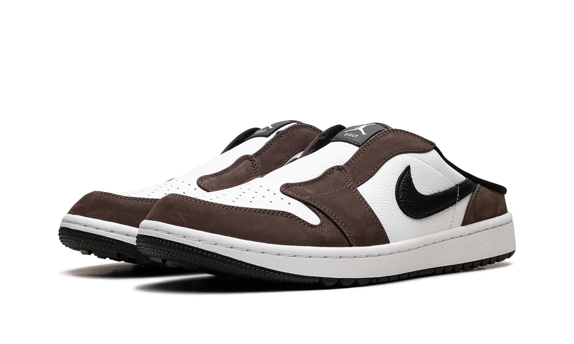 jordan 1 mule golf baroque brown+FJ1214-200+diagnol left view