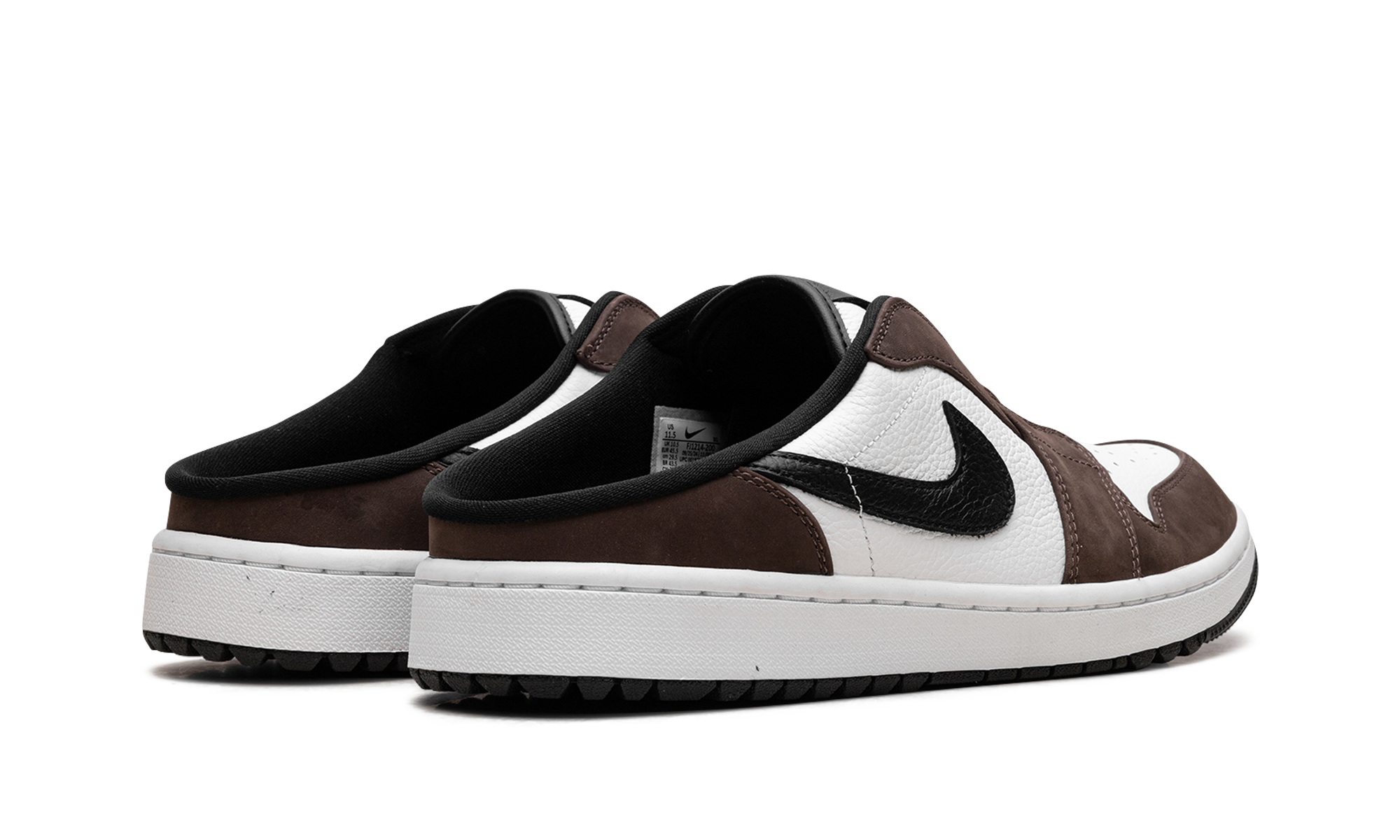 jordan 1 mule golf baroque brown+FJ1214-200+diagnol right behind view
