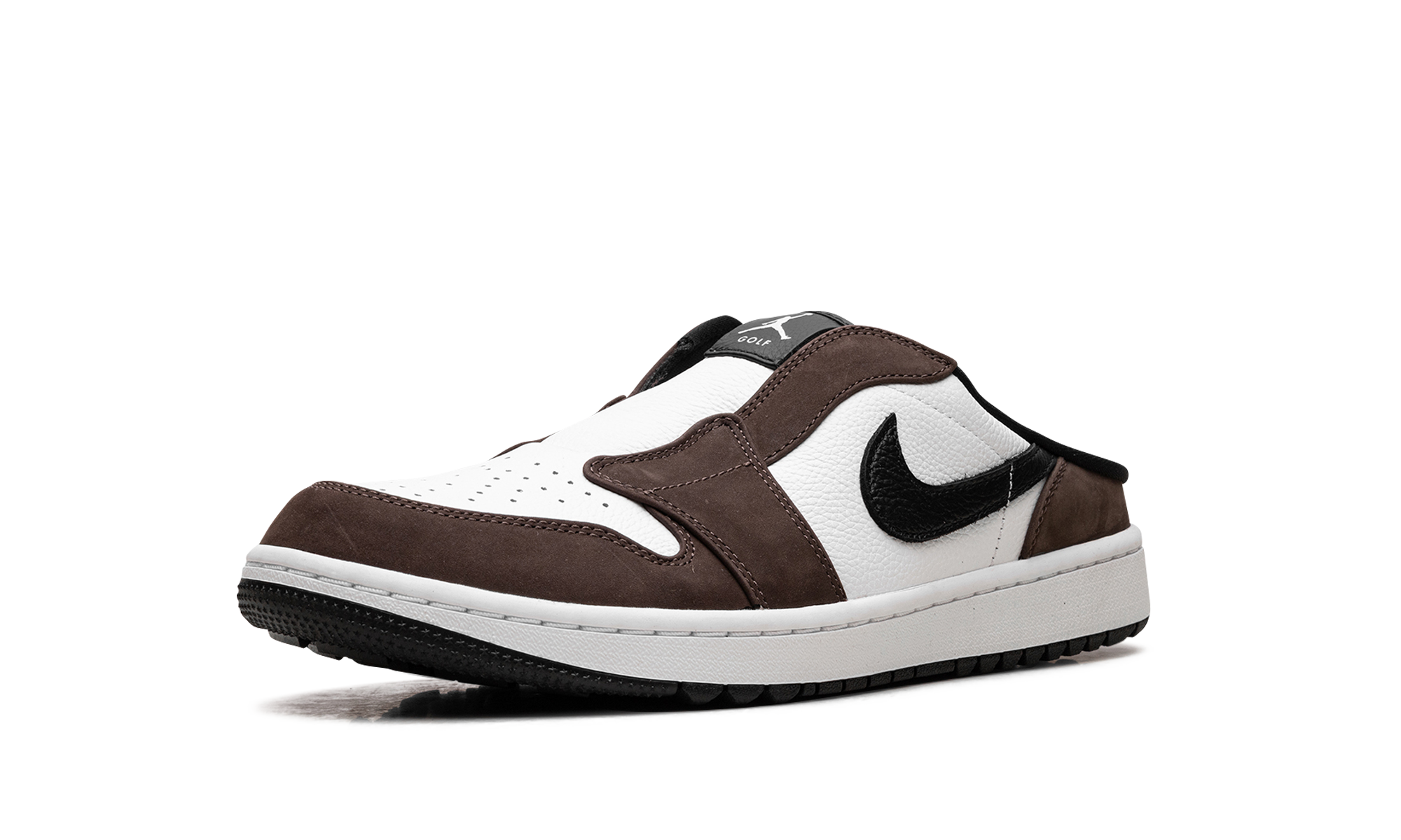 jordan 1 mule golf baroque brown+FJ1214-200+left diagnol single view