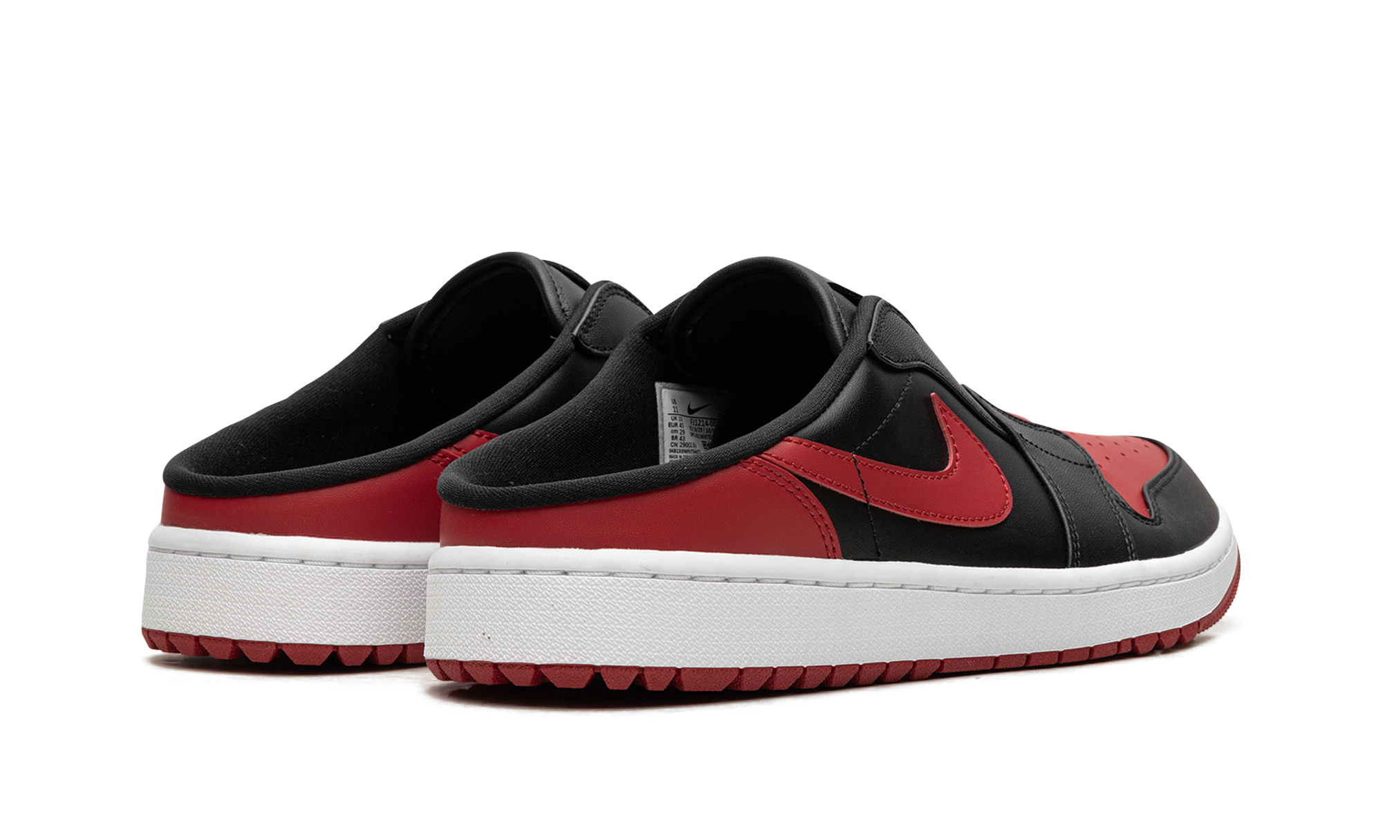 jordan 1 mule golf bred+FJ1214-001+diagnol right behind view