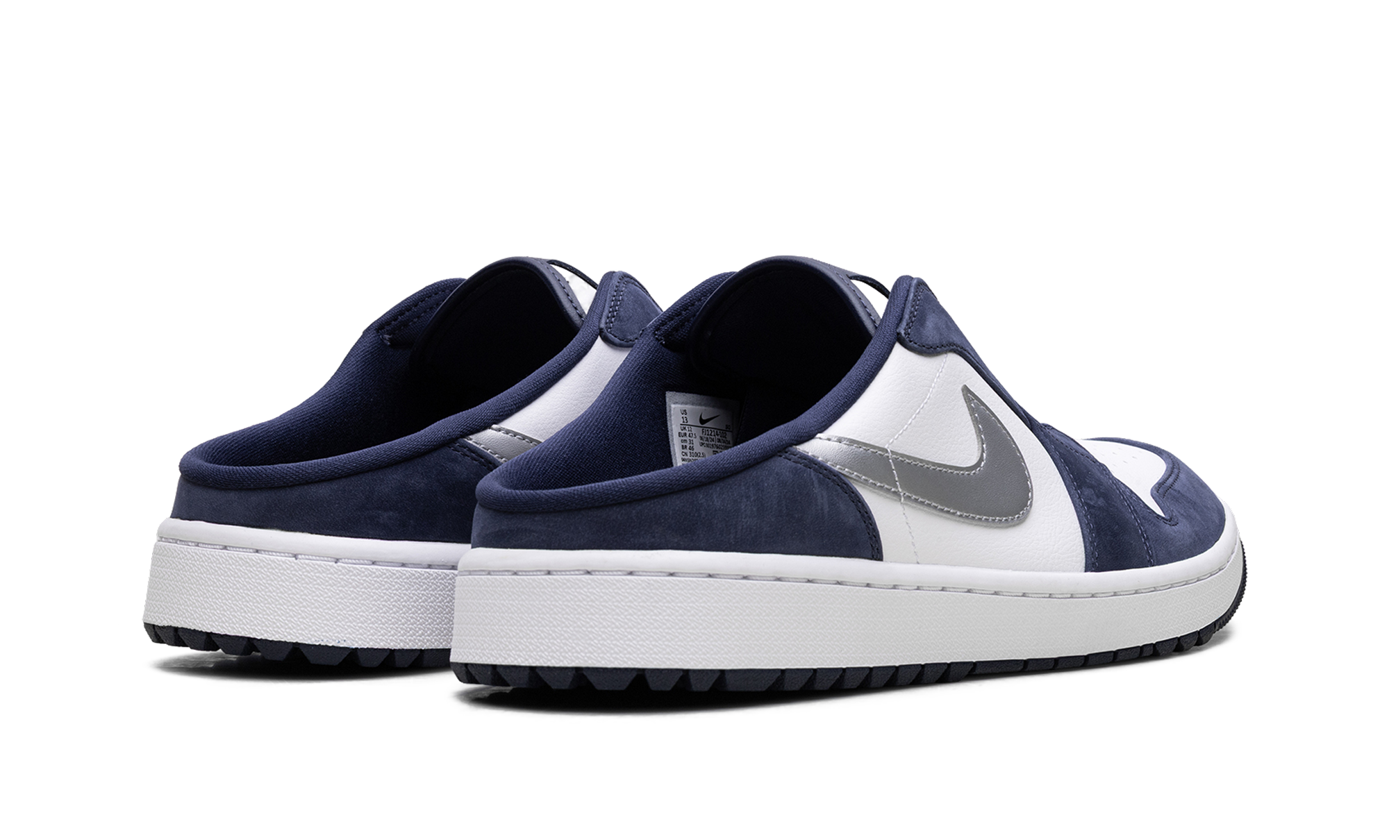 jordan 1 mule golf midnight navy+FJ1214-102+diagnol right behind view
