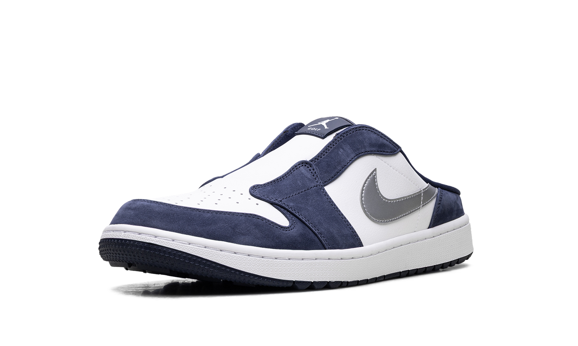 jordan 1 mule golf midnight navy+FJ1214-102+left diagnol single view