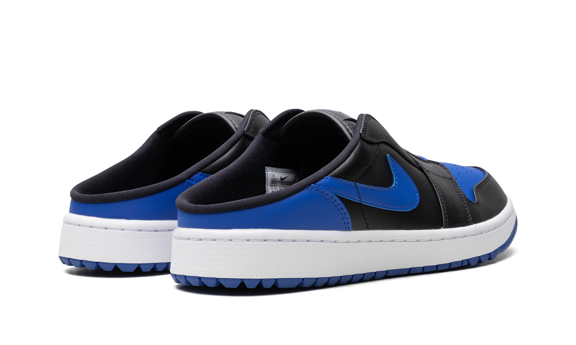 jordan 1 mule golf royal+FJ1214-002+diagnol right behind view