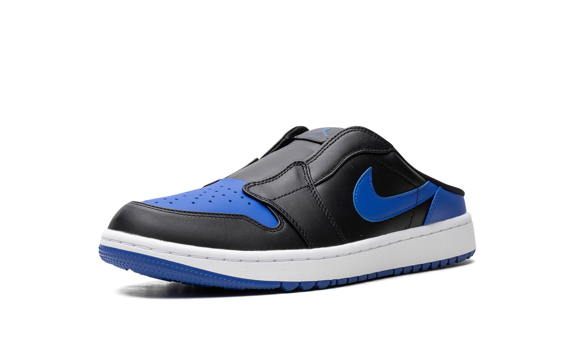 jordan 1 mule golf royal+FJ1214-002+left diagnol single view