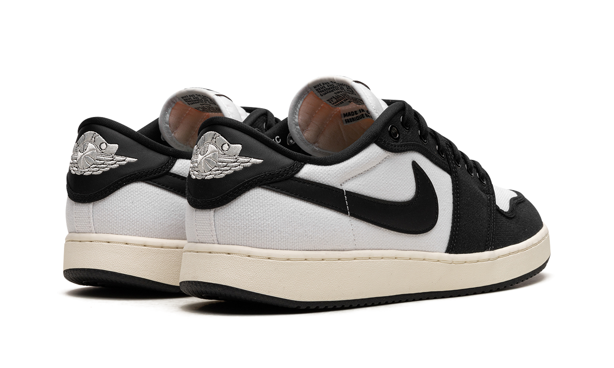 jordan 1 retro ajko low black white+DX4981-100+diagnol right behind view