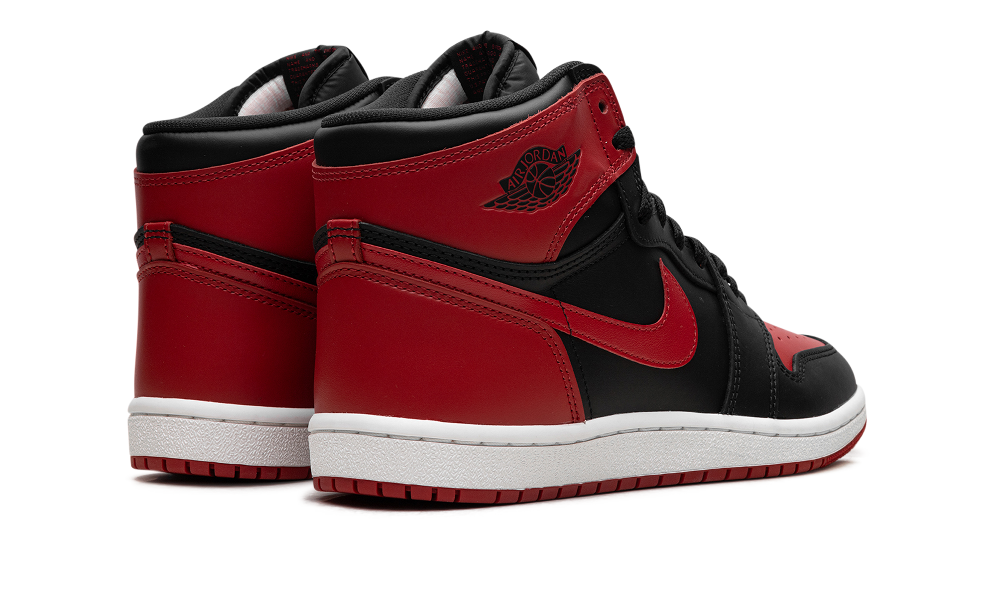 jordan 1 retro high 85 og bred shoe palace special box 2025+HV6674-067+diagnol right behind view