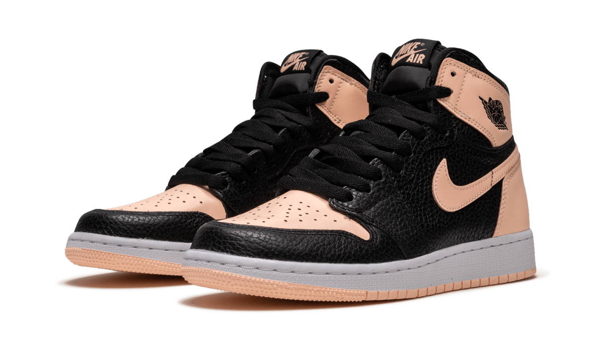 jordan 1 retro high black crimson tint gs+575441-081+diagnol left view