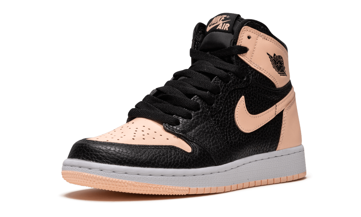 jordan 1 retro high black crimson tint gs+575441-081+left diagnol single view