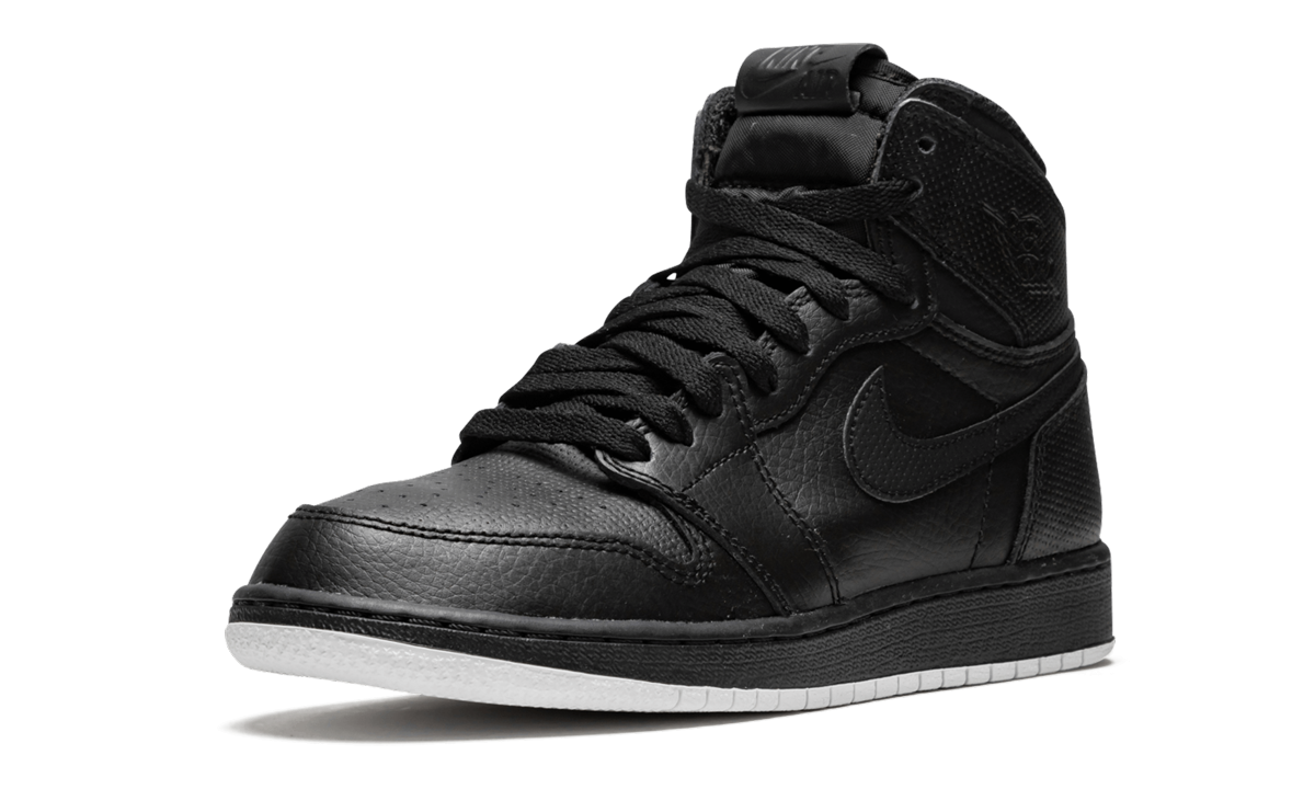 jordan 1 retro high black perforated gs+575441-002+left diagnol single view
