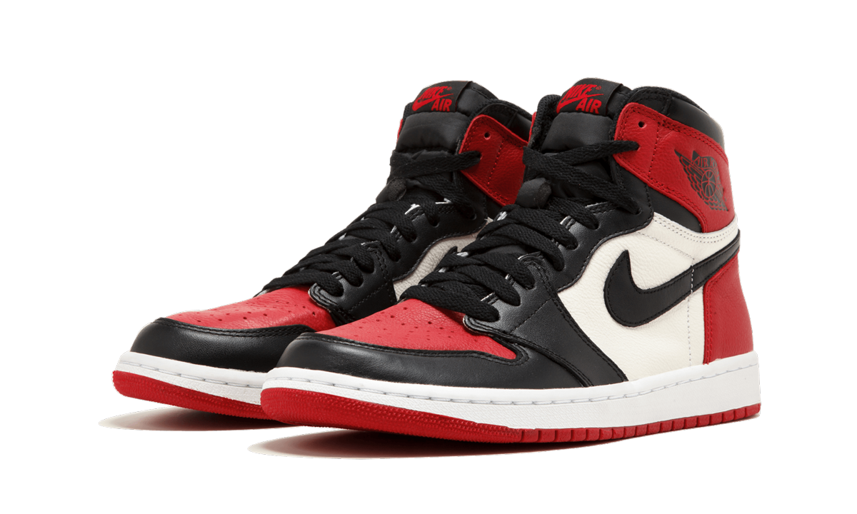 jordan 1 retro high bred toe+555088-610+diagnol left view