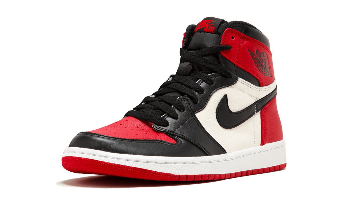 jordan 1 retro high bred toe+555088-610+left diagnol single view