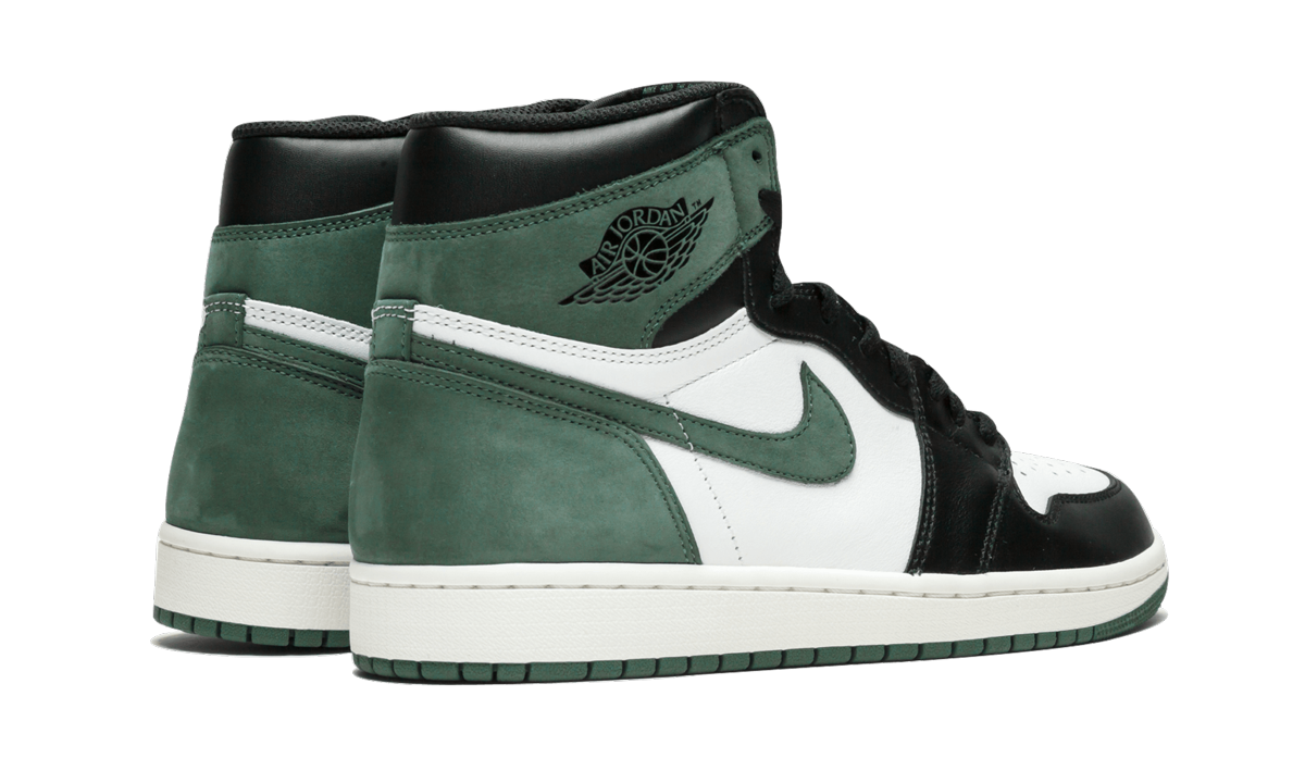 jordan 1 retro high clay green+555088-135+diagnol right behind view