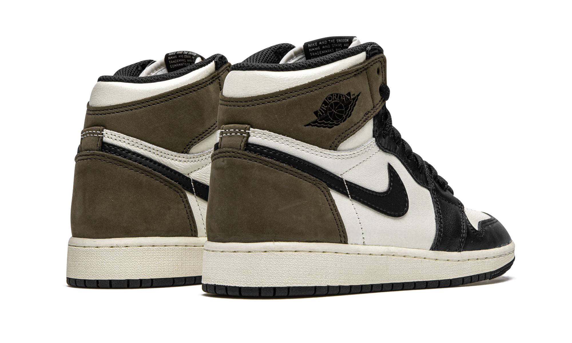 jordan 1 retro high dark mocha gs+575441-105+diagnol right behind view