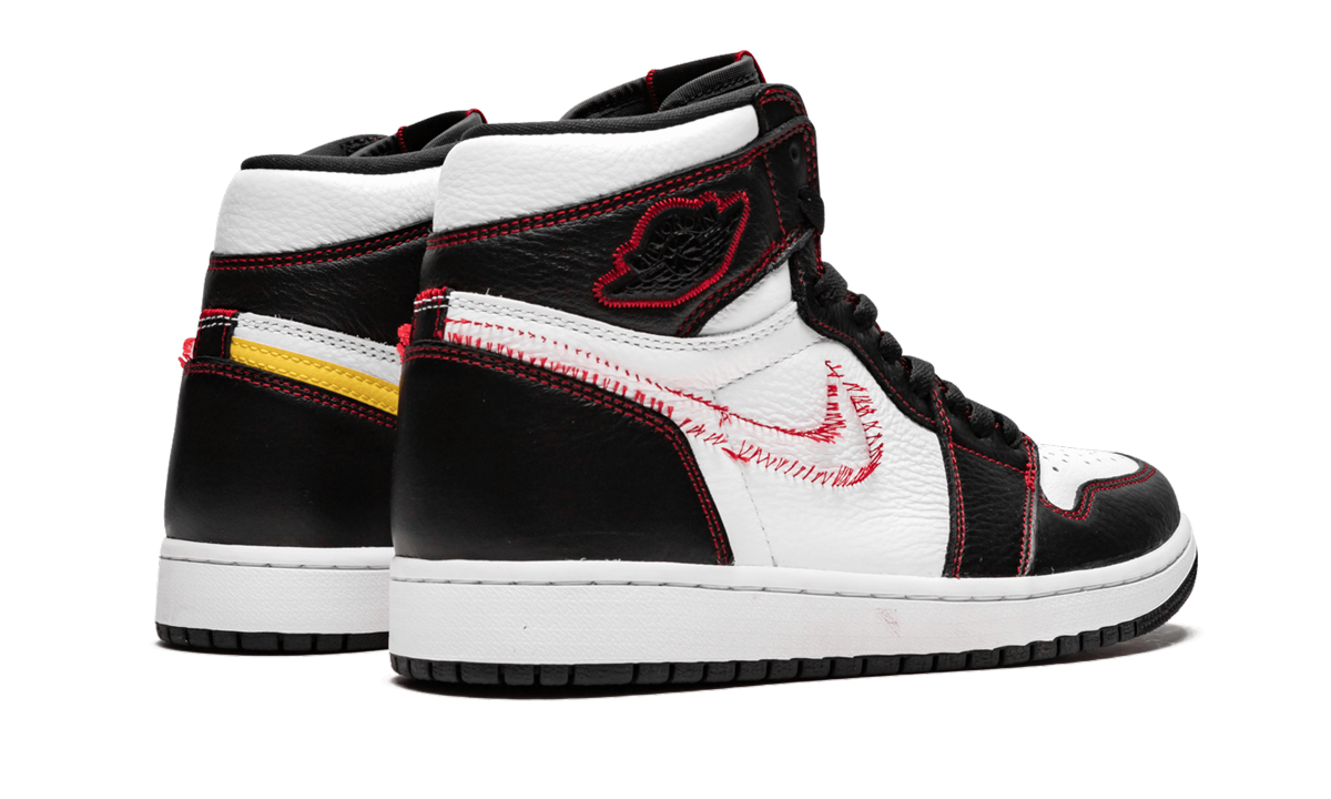 jordan 1 retro high defiant white black gym red+CD6579-071+diagnol right behind view