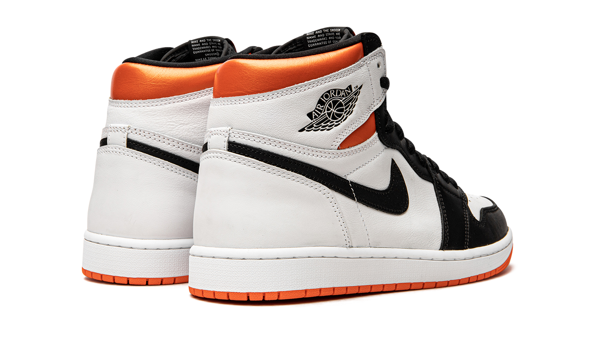 jordan 1 retro high electro orange+555088-180+diagnol right behind view
