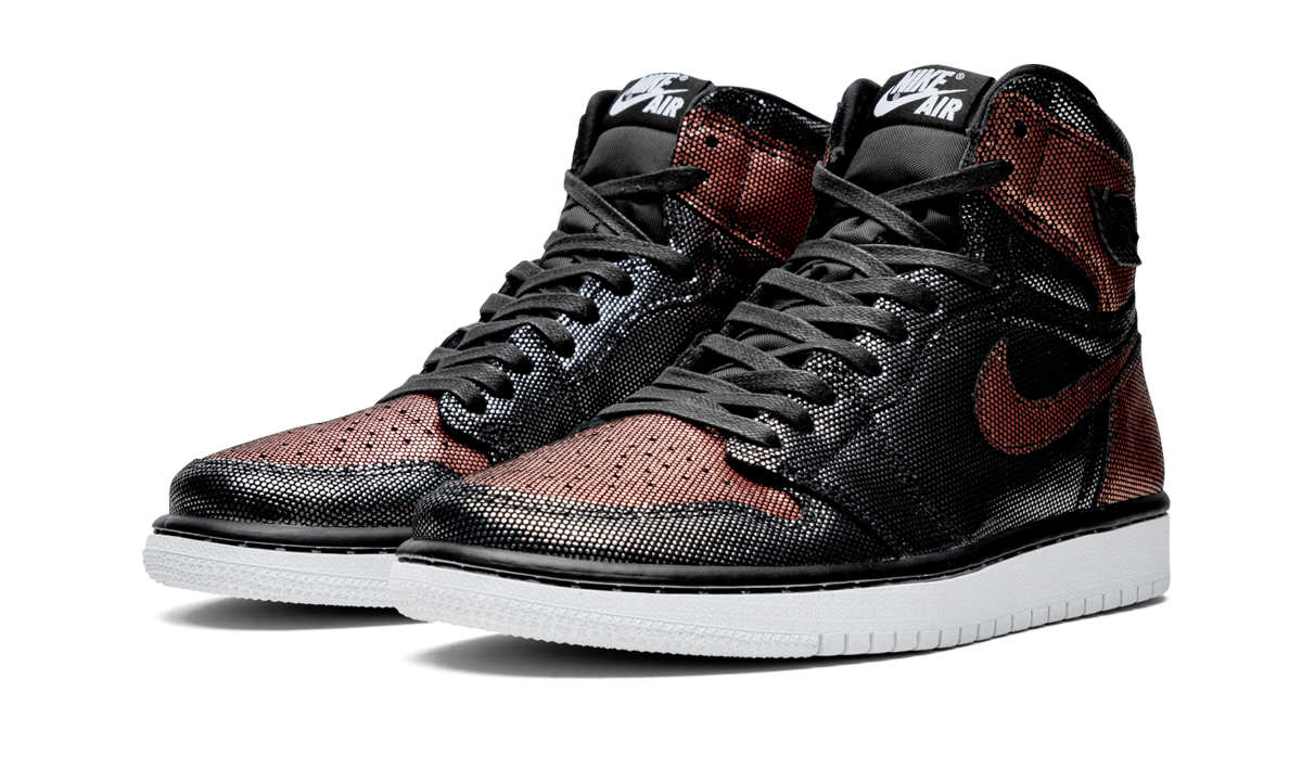 jordan 1 retro high fearless metallic rose gold women s+CU6690-006+diagnol left view