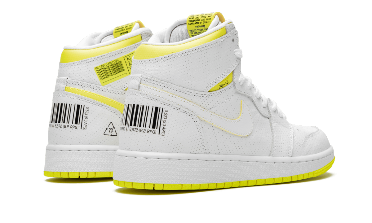 jordan 1 retro high first class flight gs+575441-170+diagnol right behind view