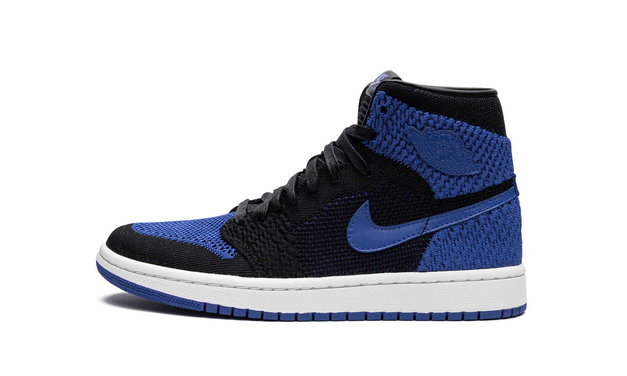 jordan 1 retro high flyknit royal gs+919702-006+diagnol left view
