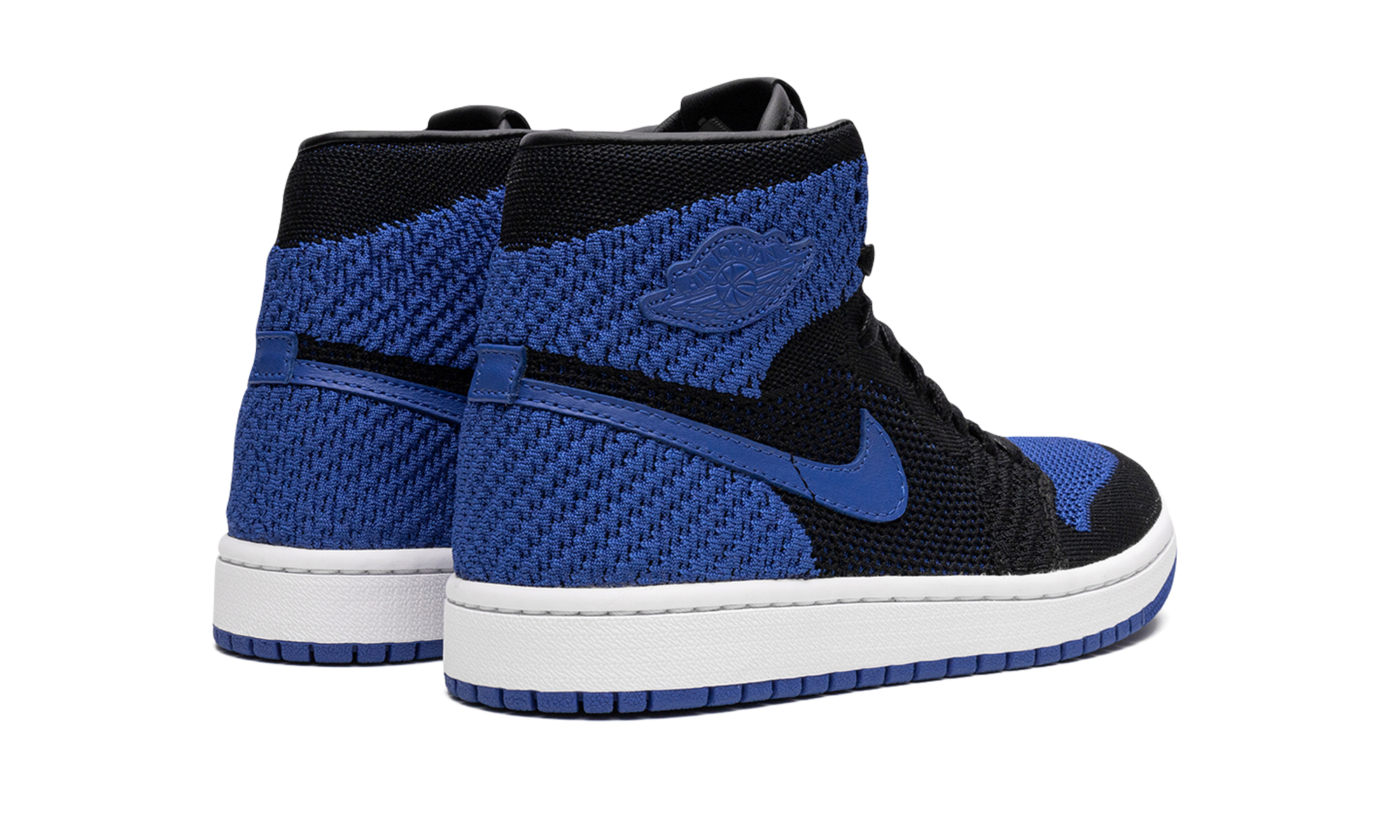 jordan 1 retro high flyknit royal gs+919702-006+left diagnol single view