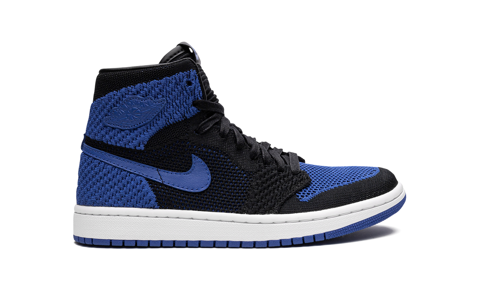 jordan 1 retro high flyknit royal gs+919702-006+diagnol right view 1