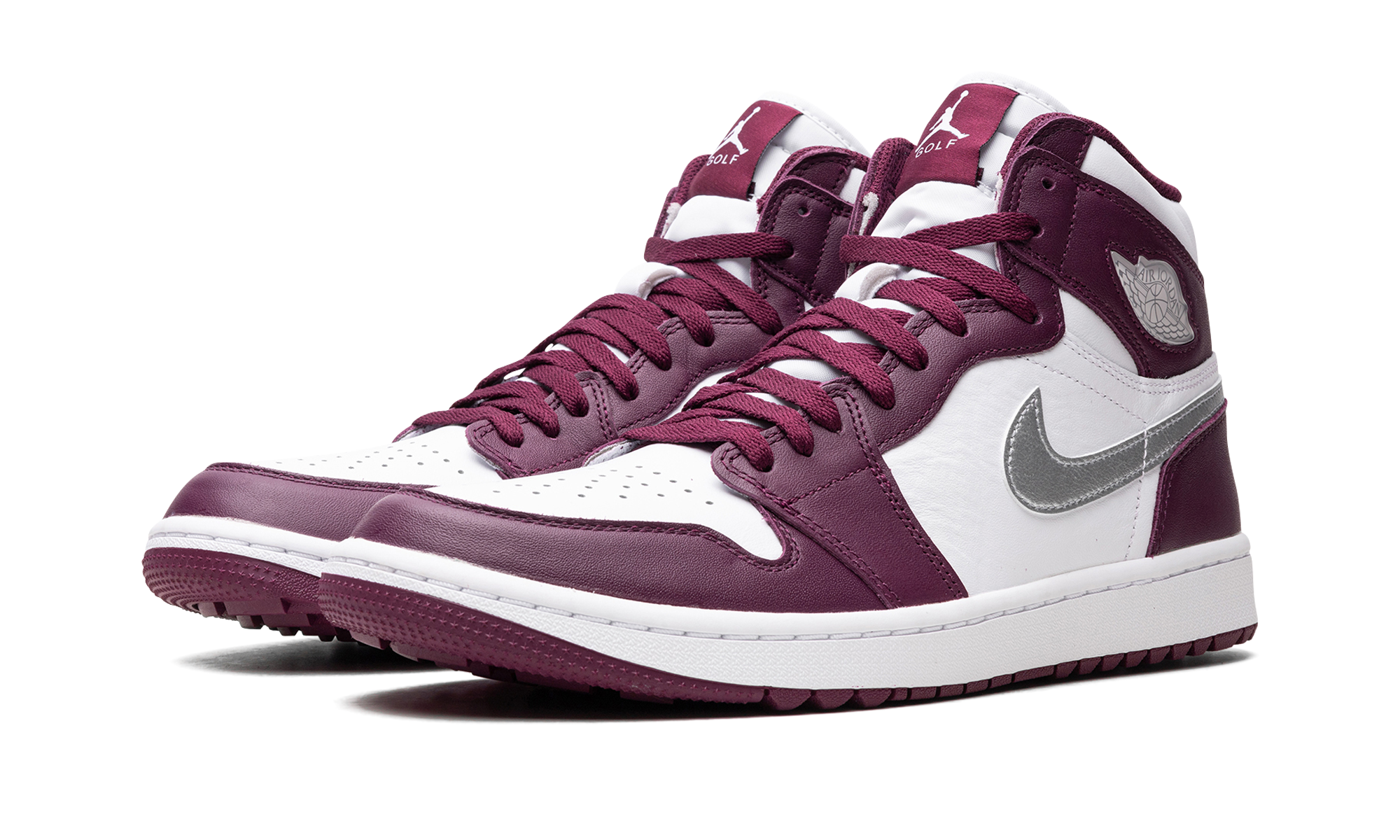 jordan 1 retro high golf bordeaux+DQ0660-103+diagnol left view