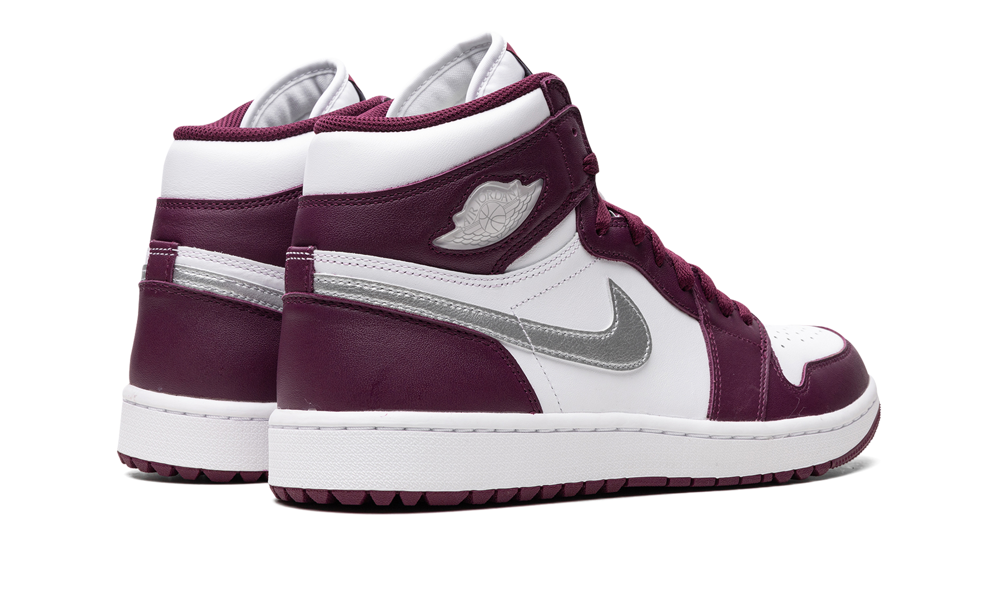 jordan 1 retro high golf bordeaux+DQ0660-103+diagnol right behind view