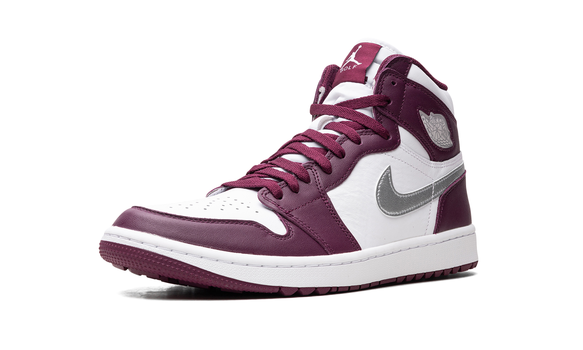 jordan 1 retro high golf bordeaux+DQ0660-103+left diagnol single view