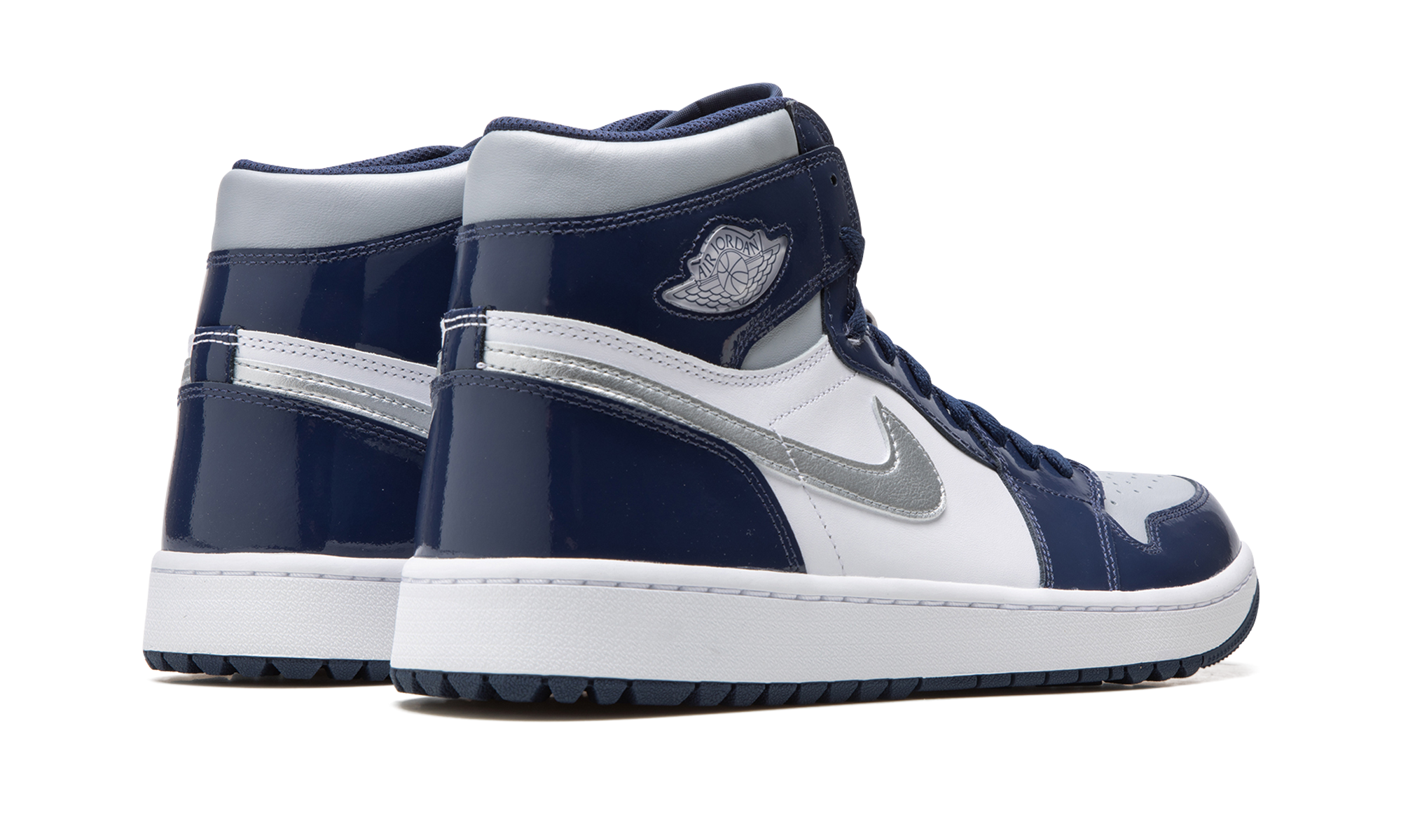 jordan 1 retro high golf patent midnight navy+DQ0660-100+diagnol right behind view