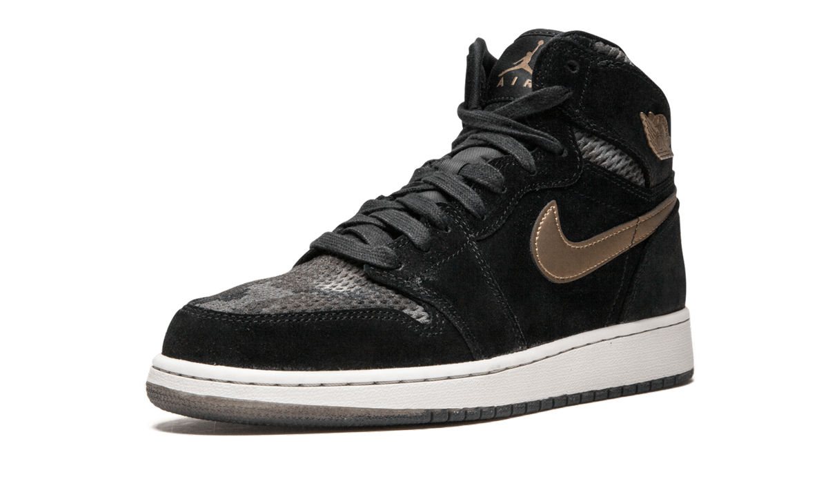 jordan 1 retro high heiress camo gs+832596-030+left diagnol single view