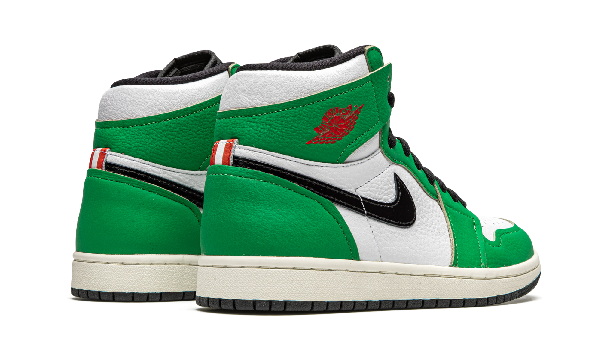 jordan 1 retro high lucky green women s+DB4612-300+diagnol right behind view