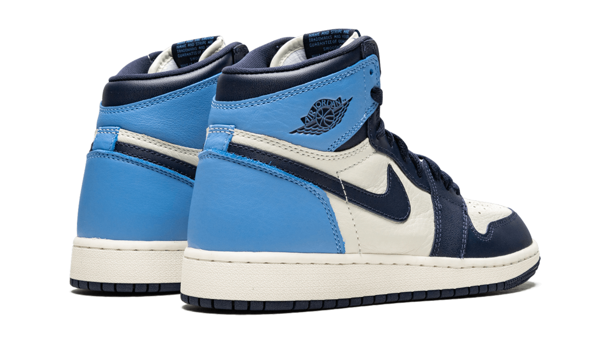 jordan 1 retro high obsidian gs+575441-140+diagnol right behind view