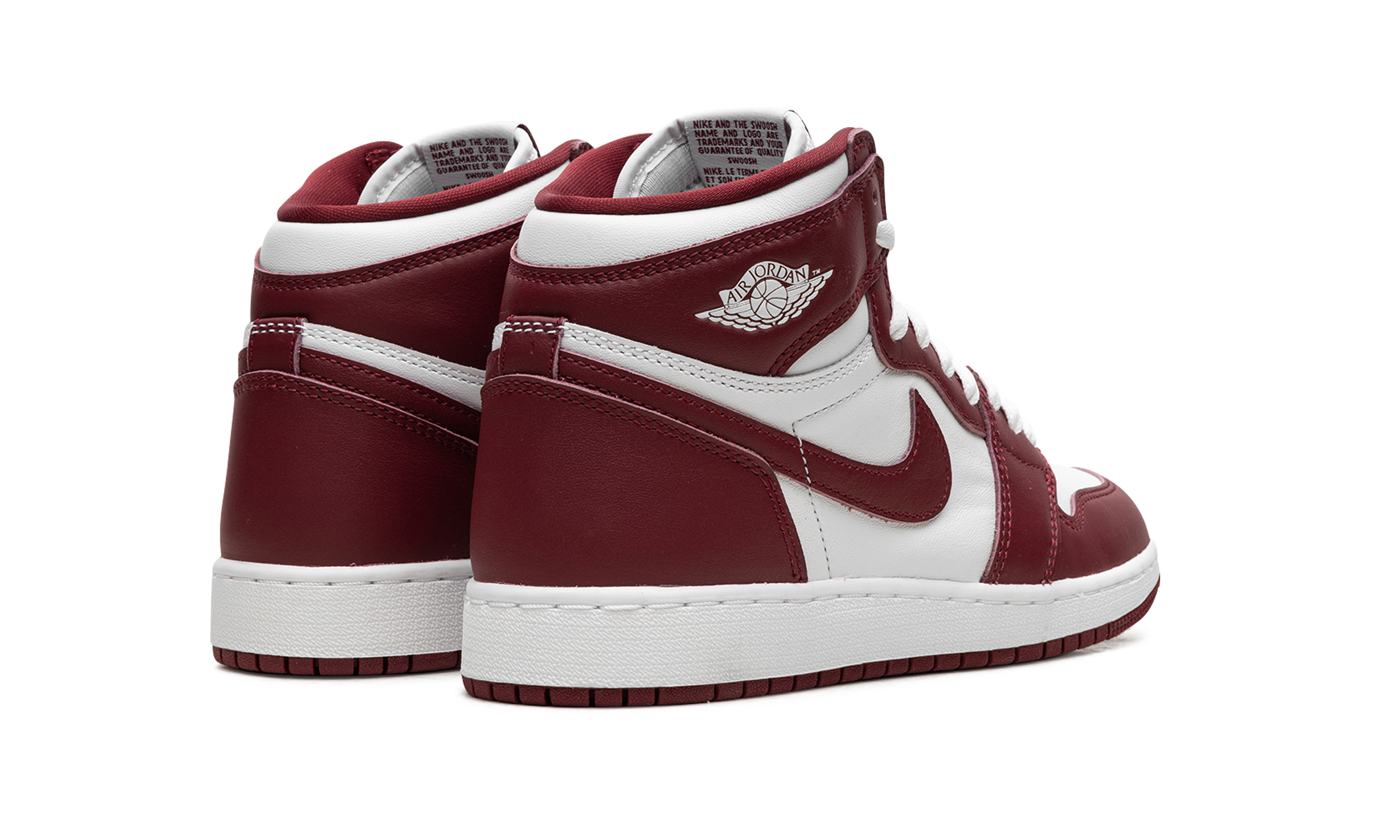 jordan 1 retro high og artisanal team red gs+FD1437-160+diagnol right behind view