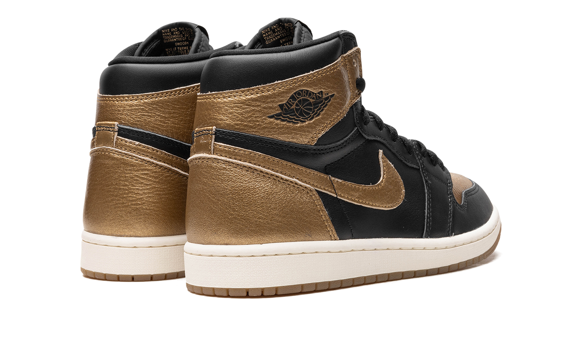 jordan 1 retro high og black metallic gold+DZ5485-071+diagnol right behind view