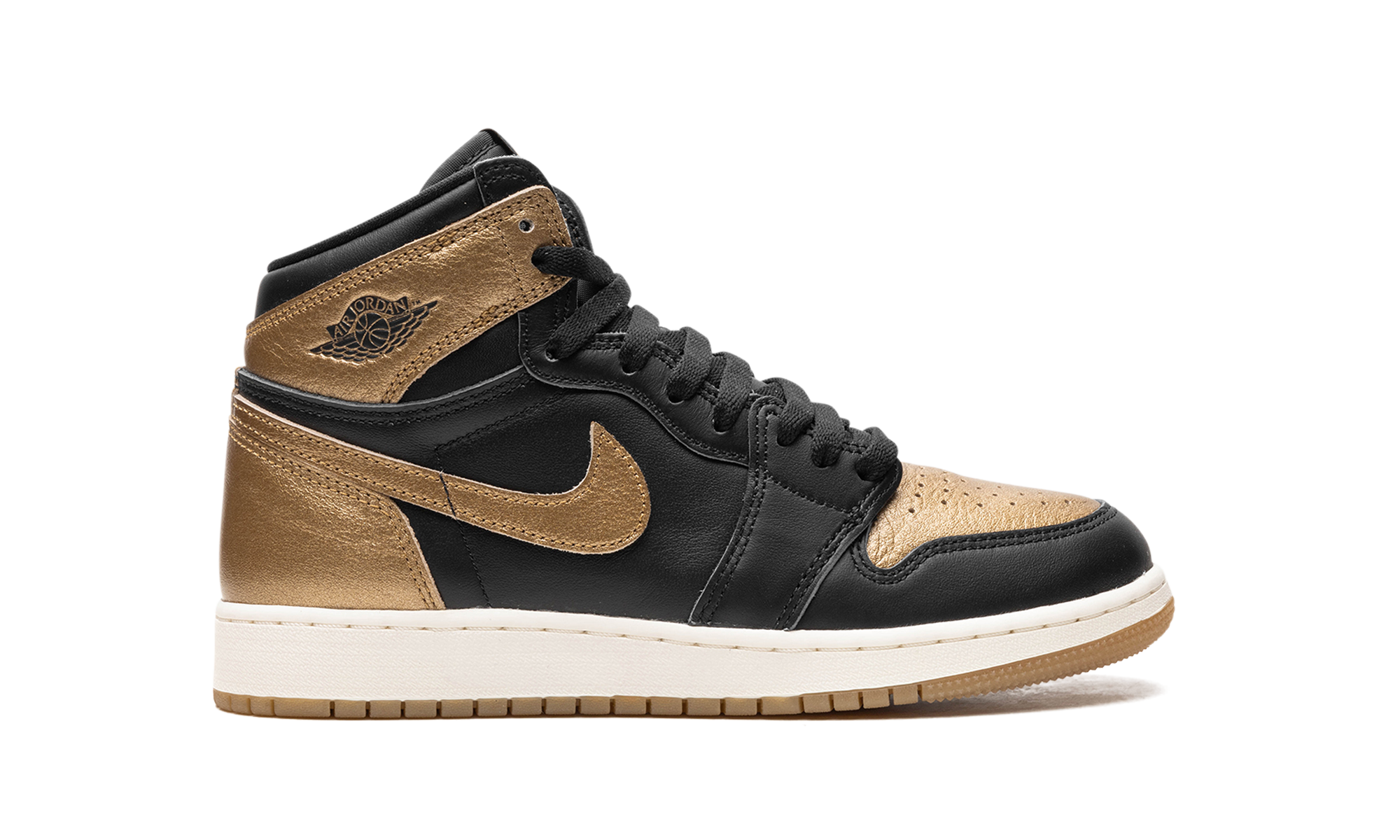jordan 1 retro high og black metallic gold gs+FD1437-071+right view
