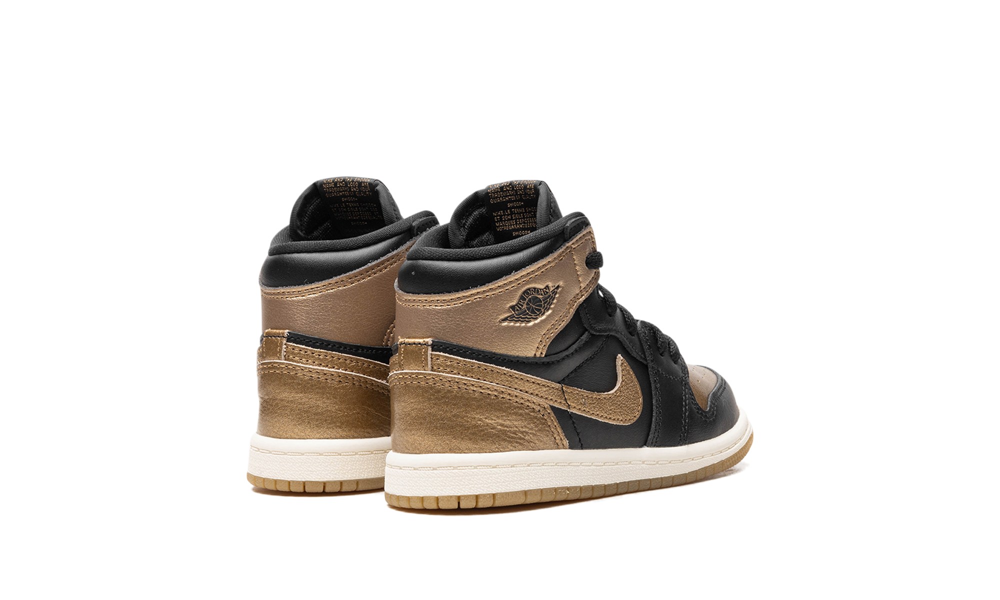 jordan 1 retro high og black metallic gold td+FD1413-071+diagnol right behind view