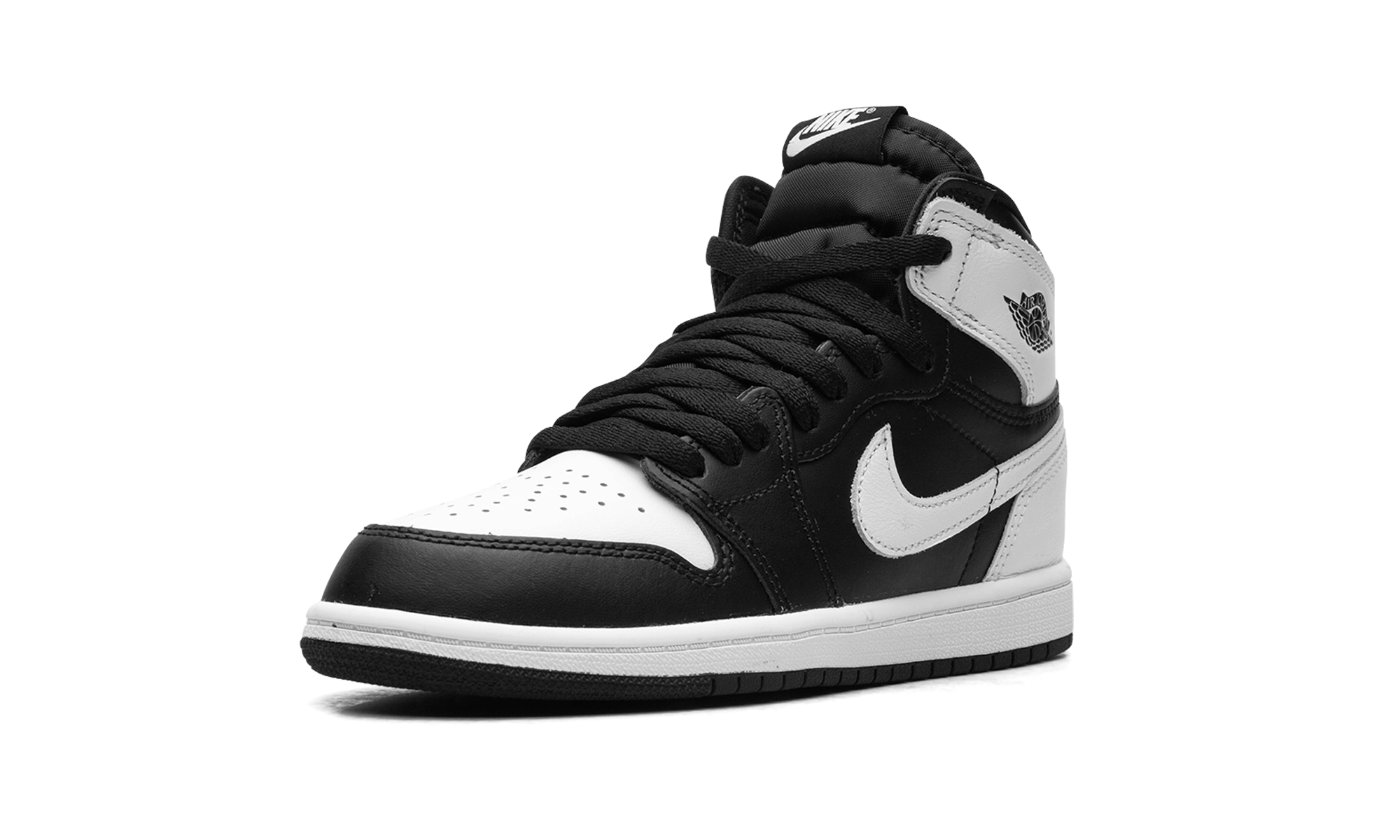 jordan 1 retro high og black white ps+FD1412-010+left diagnol single view