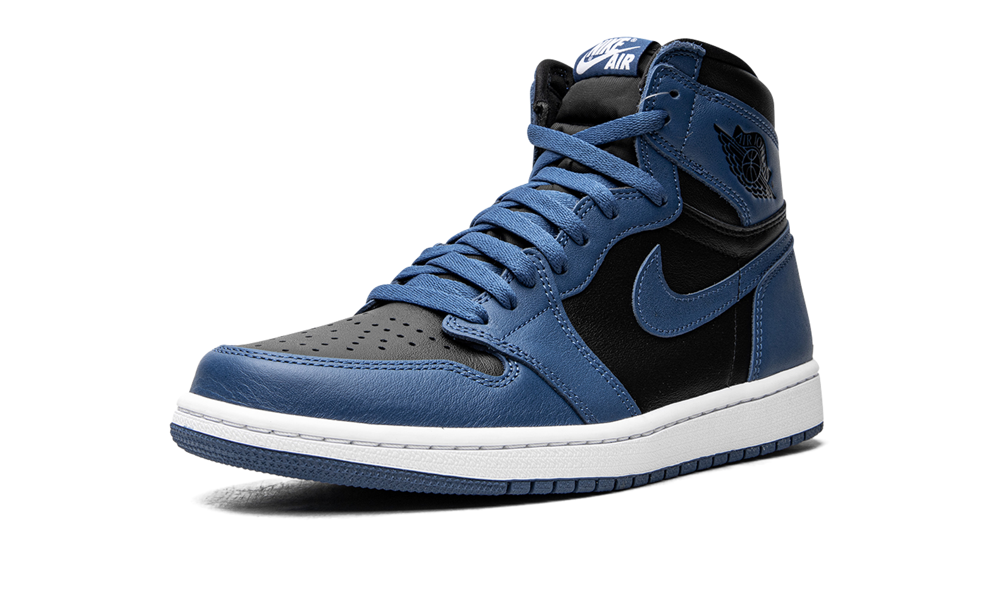 jordan 1 retro high og dark marina blue+555088-404+left diagnol single view