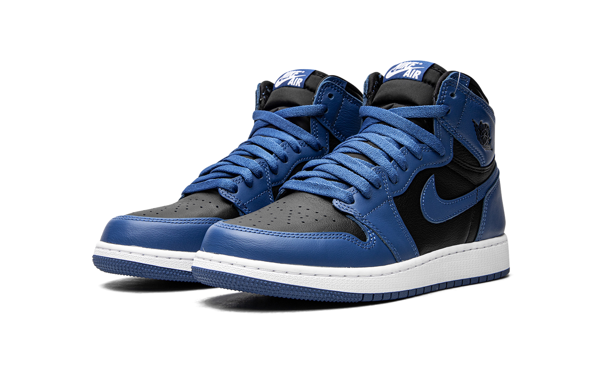 jordan 1 retro high og dark marina blue gs+575441-404+diagnol left view