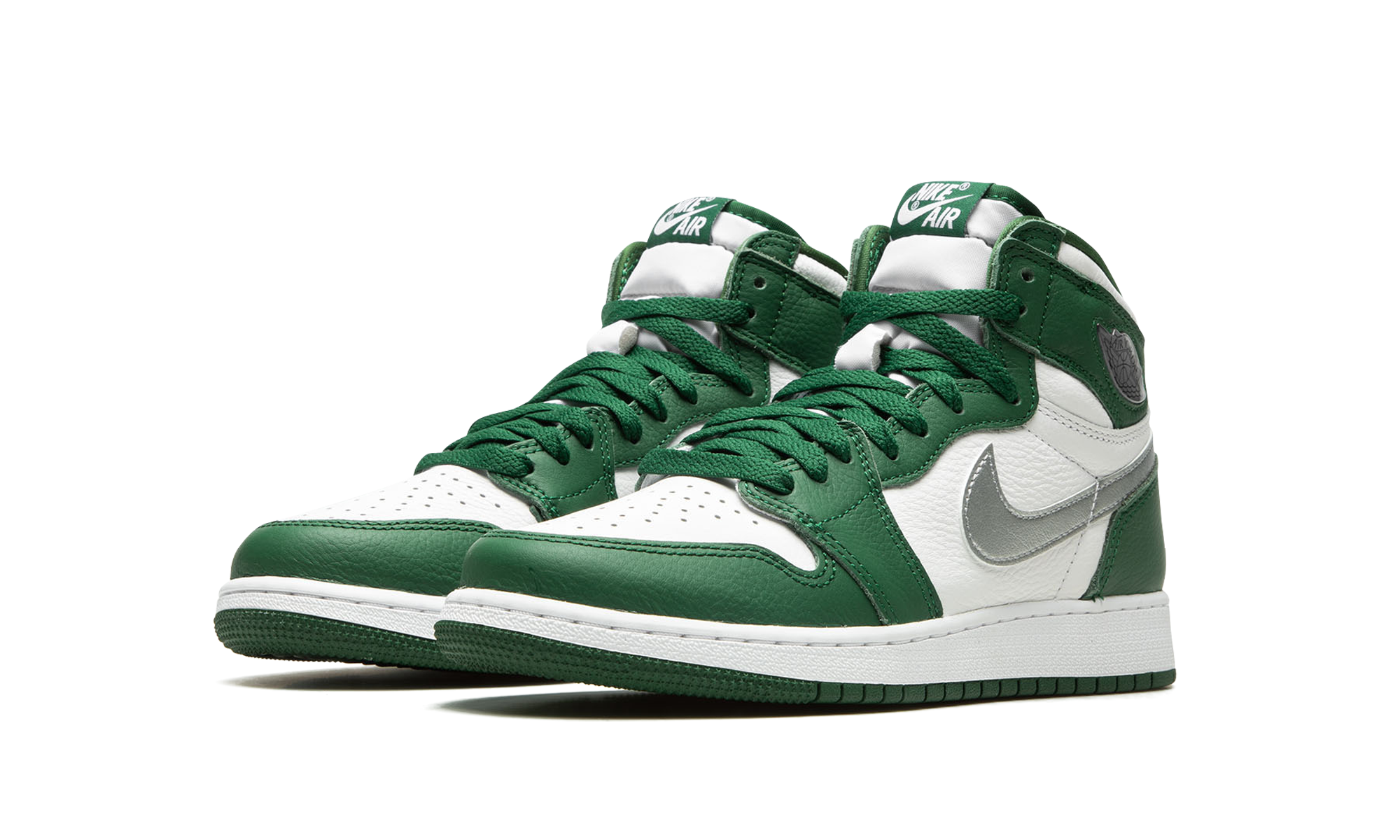 jordan 1 retro high og gorge green gs+575441-303+diagnol left view