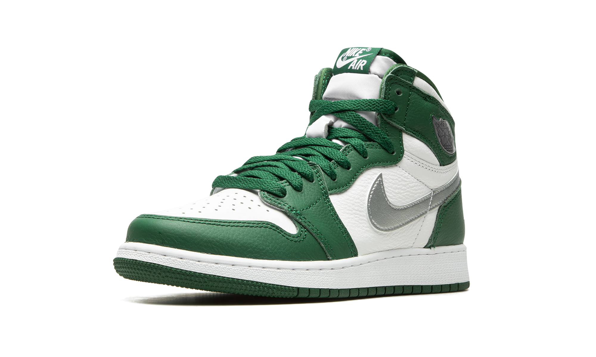 jordan 1 retro high og gorge green gs+575441-303+left diagnol single view