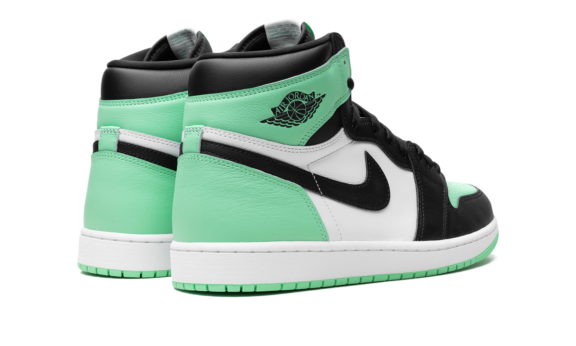 jordan 1 retro high og green glow+DZ5485-130+diagnol right behind view