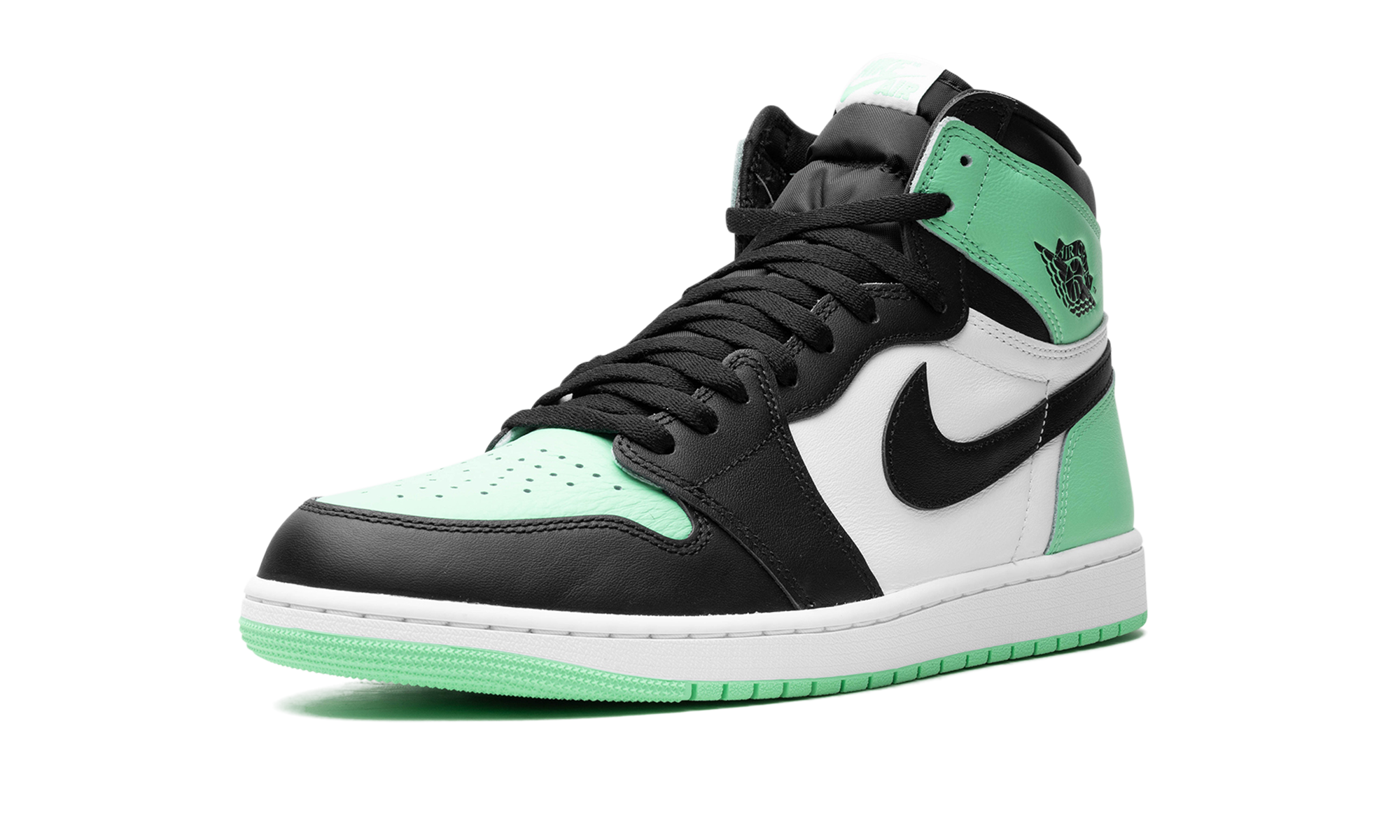 jordan 1 retro high og green glow+DZ5485-130+left diagnol single view