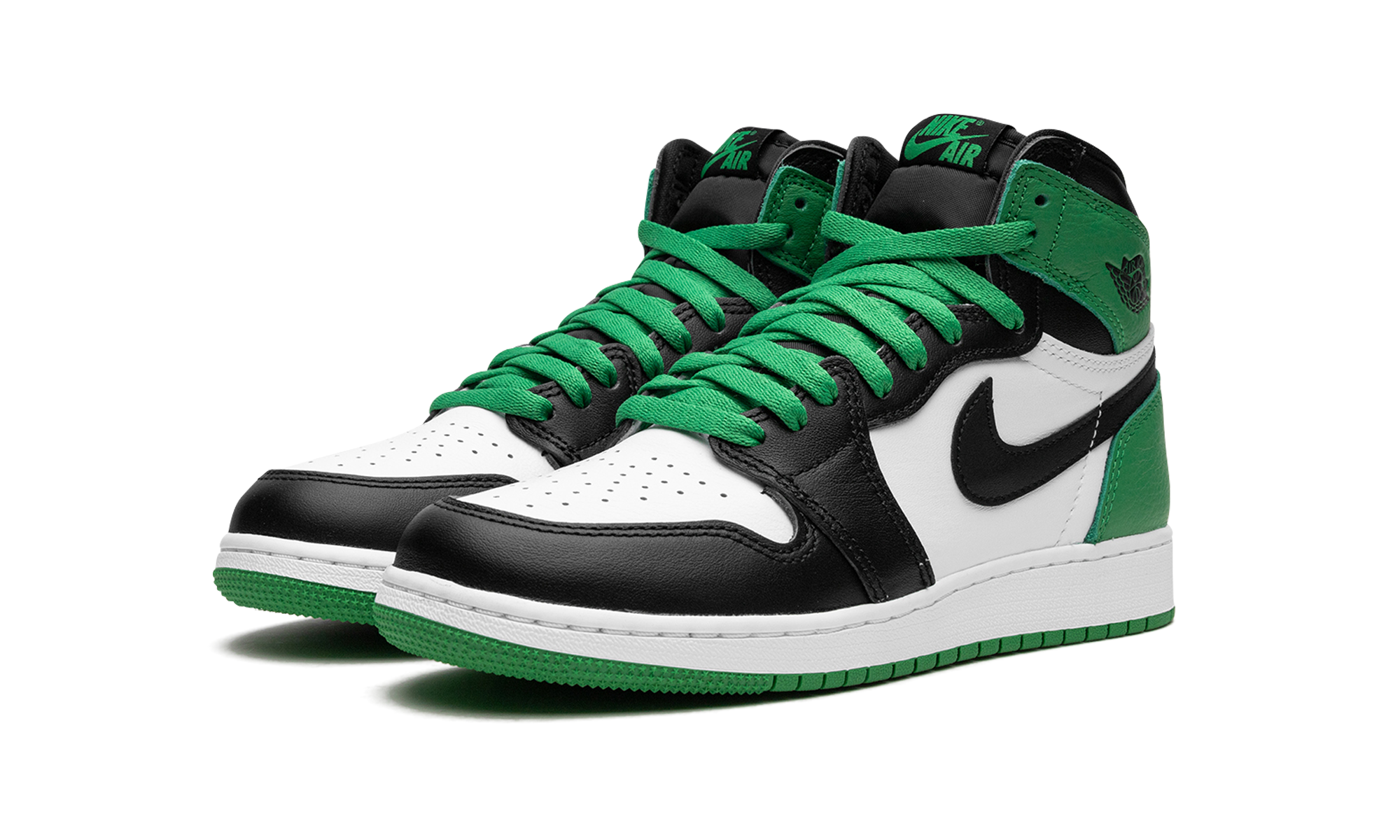 jordan 1 retro high og lucky green gs+FD1437-031+diagnol left view