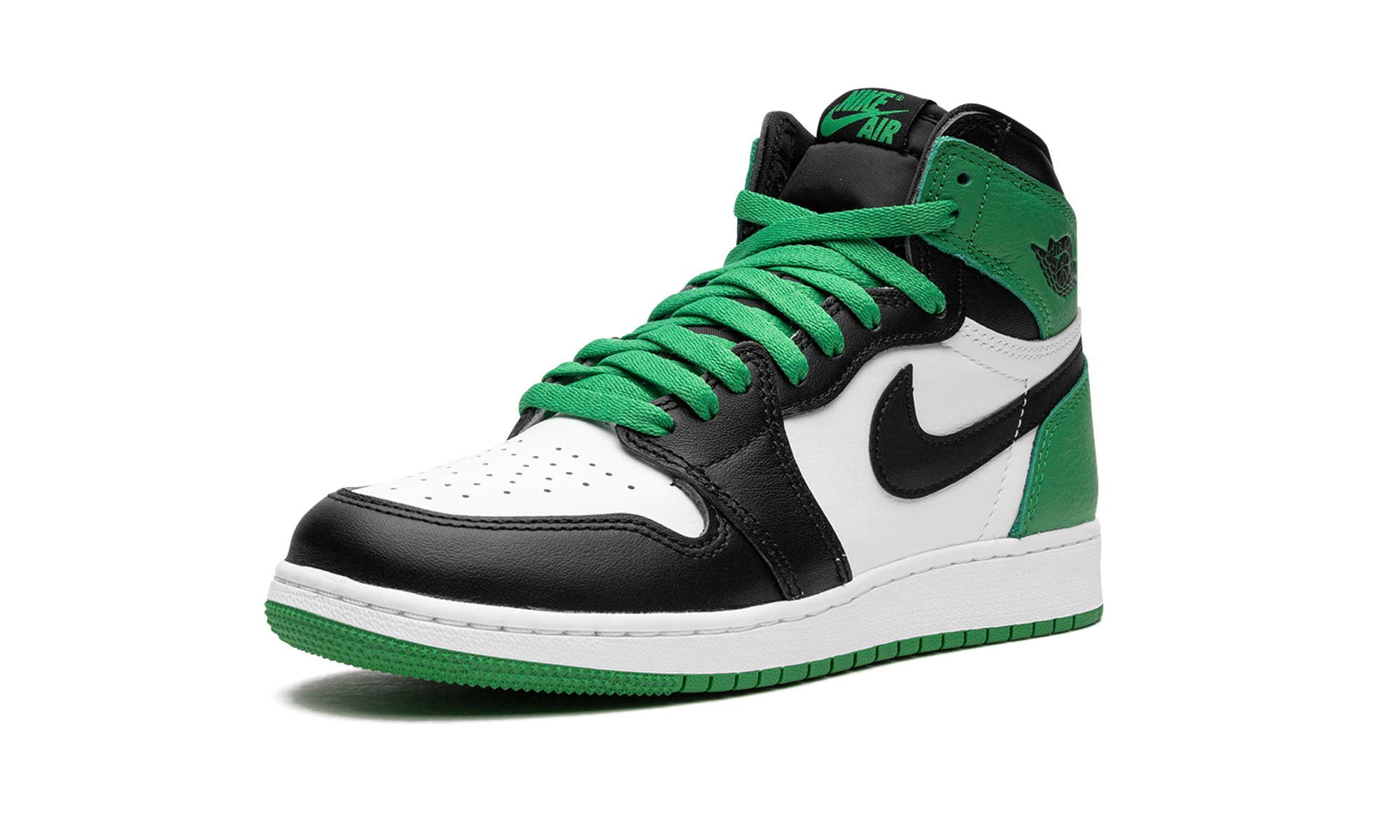 jordan 1 retro high og lucky green gs+FD1437-031+left diagnol single view