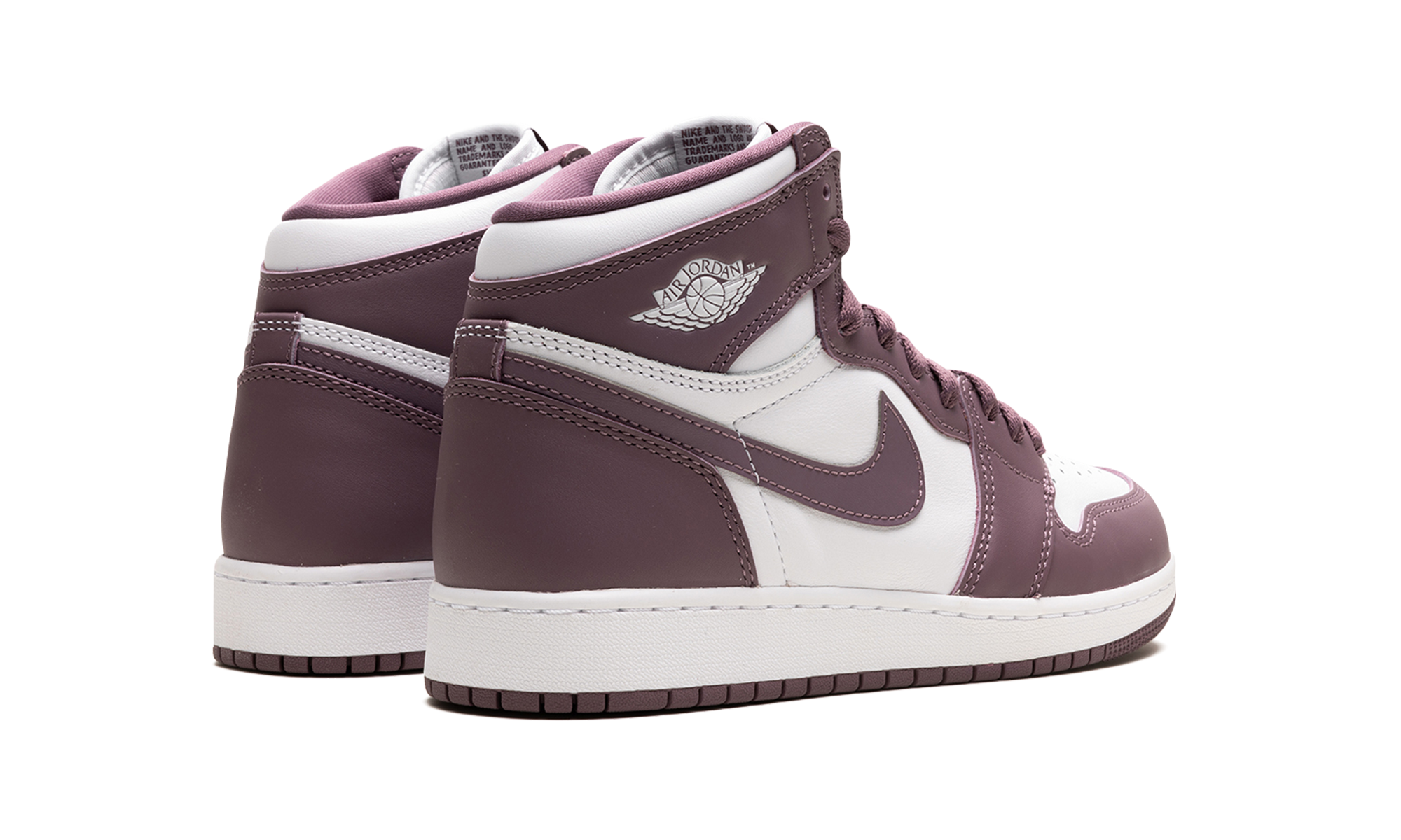 jordan 1 retro high og mauve gs+FD1437-105+diagnol right behind view