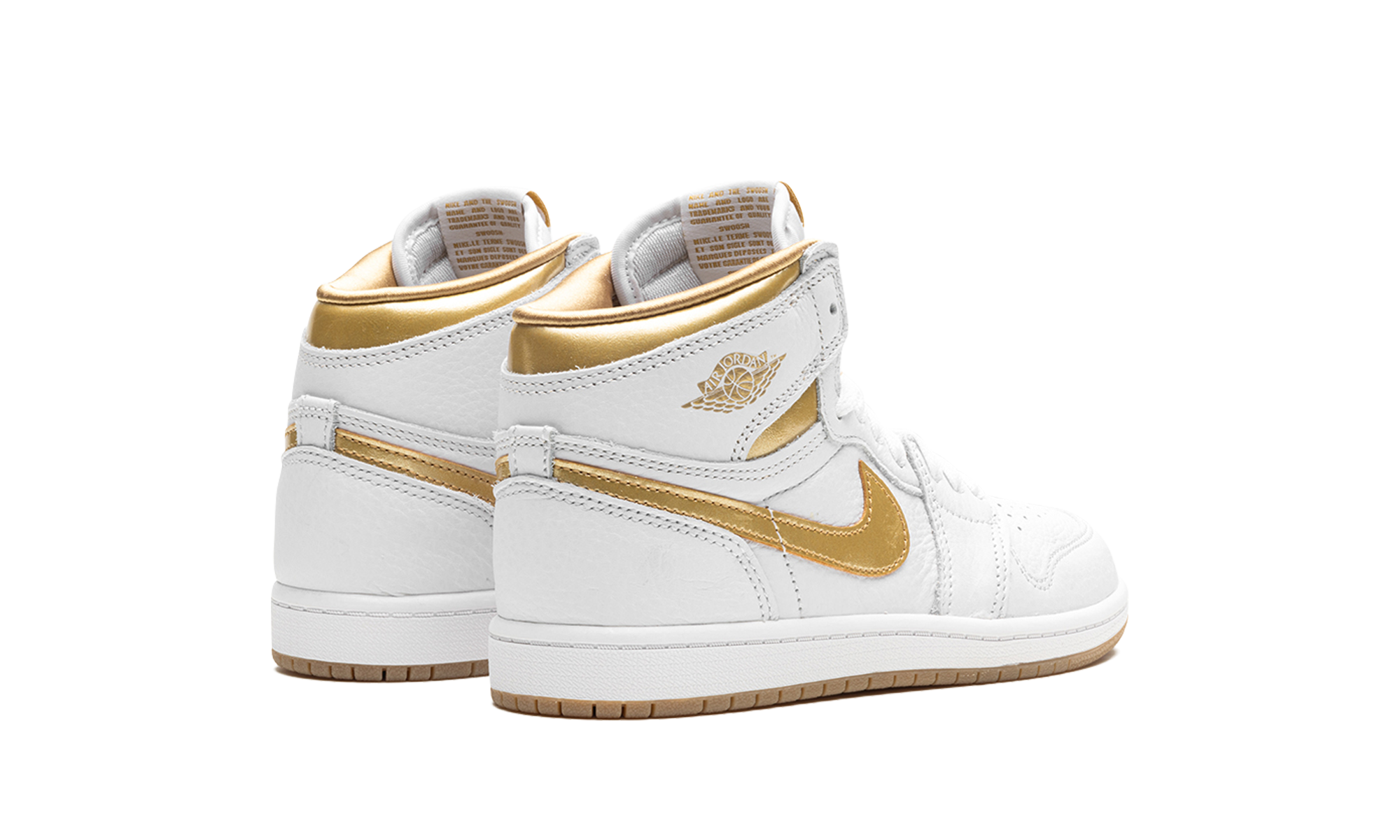 jordan 1 retro high og metallic gold ps+FD2597-107+diagnol right behind view