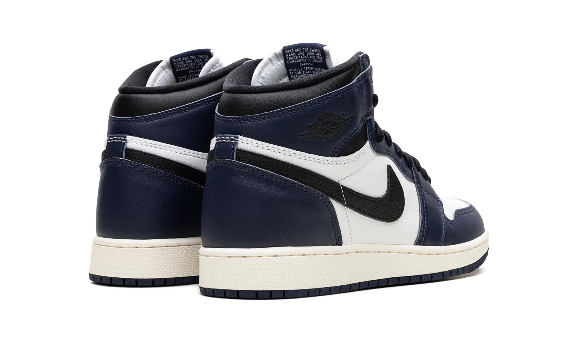 jordan 1 retro high og midnight navy gs+FD1437-401+diagnol right behind view
