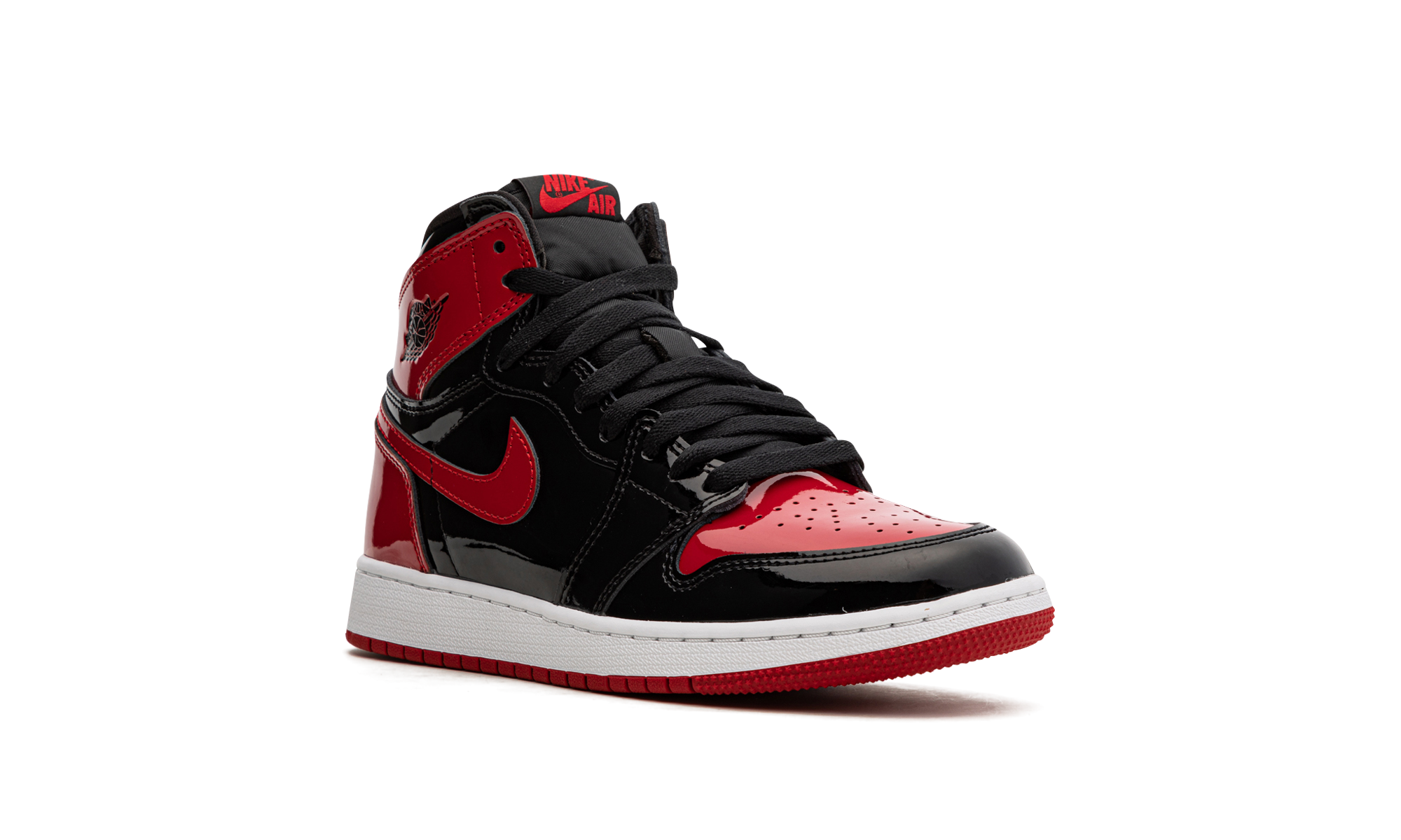 jordan 1 retro high og patent bred gs+575441-063+diagnol right view