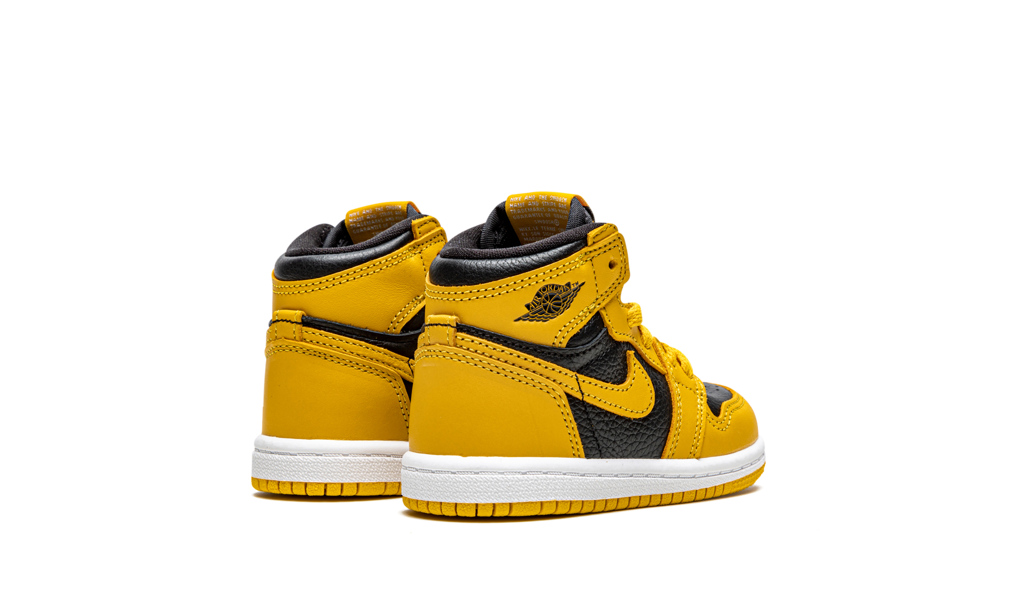 jordan 1 retro high og pollen td+AQ2665-701+diagnol right behind view