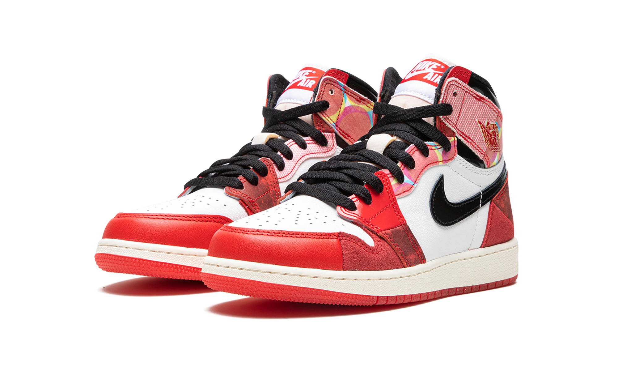 jordan 1 retro high og spider man across the spider verse gs+DV1753-601+diagnol left view